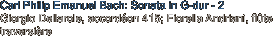 Carl Philip Emanuel Bach: Sonata